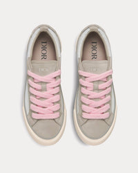 B33 Gray and White Dior Oblique Jacquard and Gray Suede Low Top Sneakers