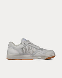 B27 Gray Smooth Calfskin and Dior Oblique Galaxy Leather Low Top Sneakers