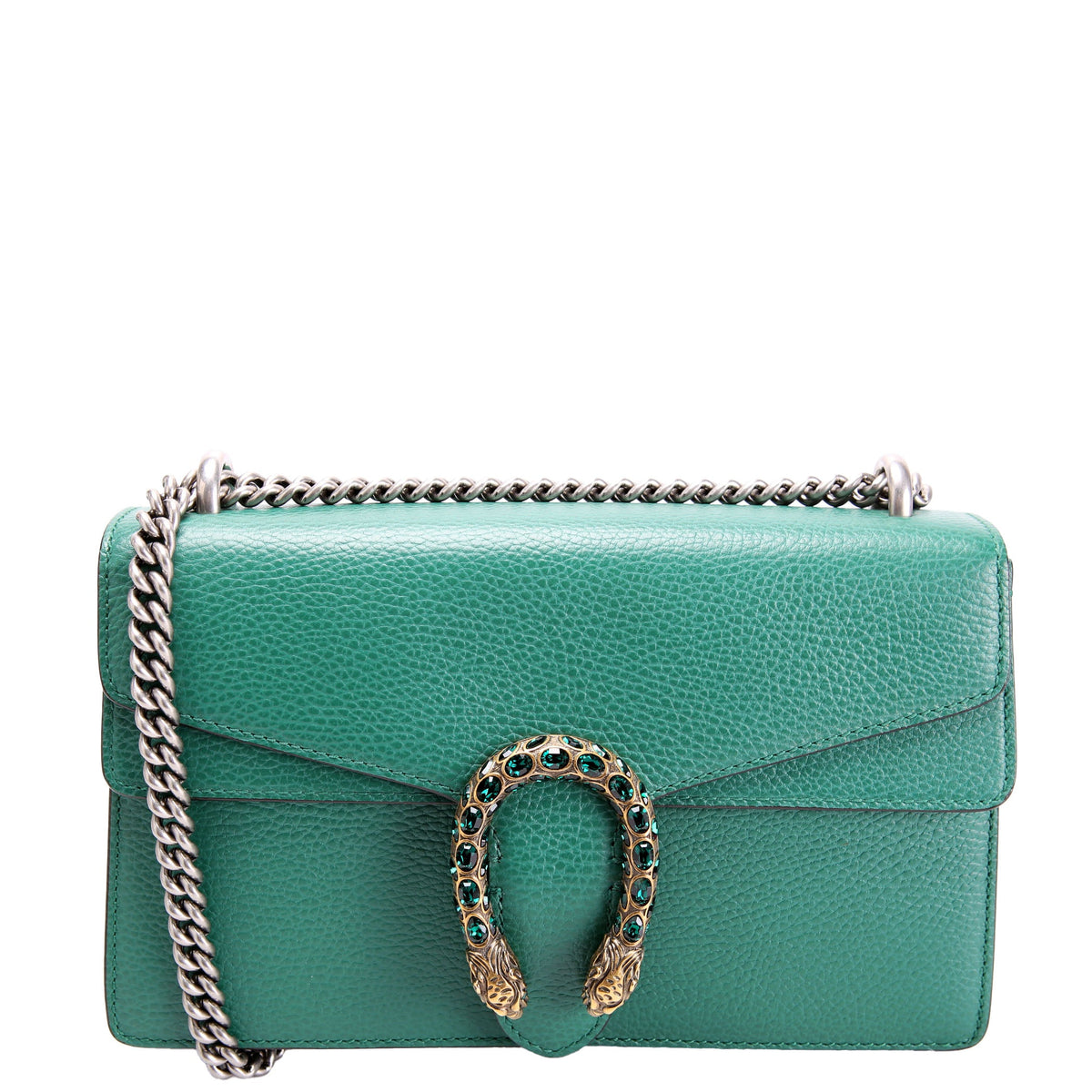 400249 Dionysus Leather Shoulder Small Green
