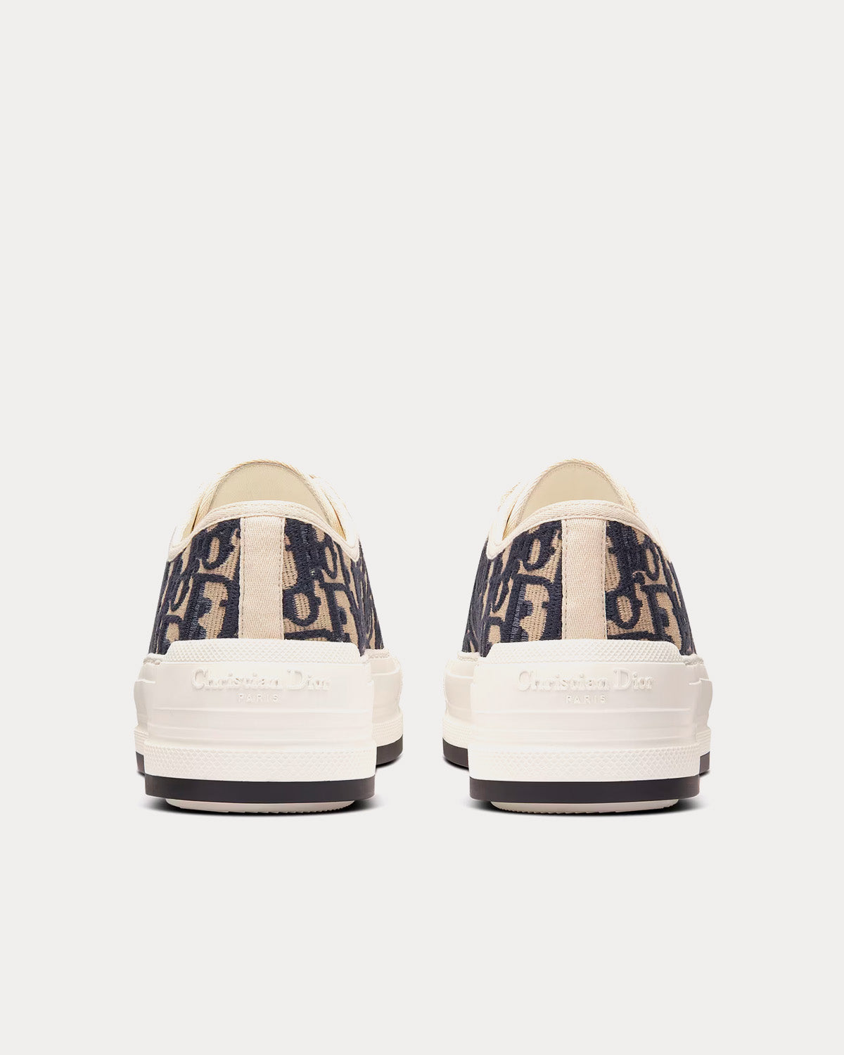 Walk'n'Dior Platform Embroidered Cotton Deep Blue Dior Oblique Low Top Sneakers