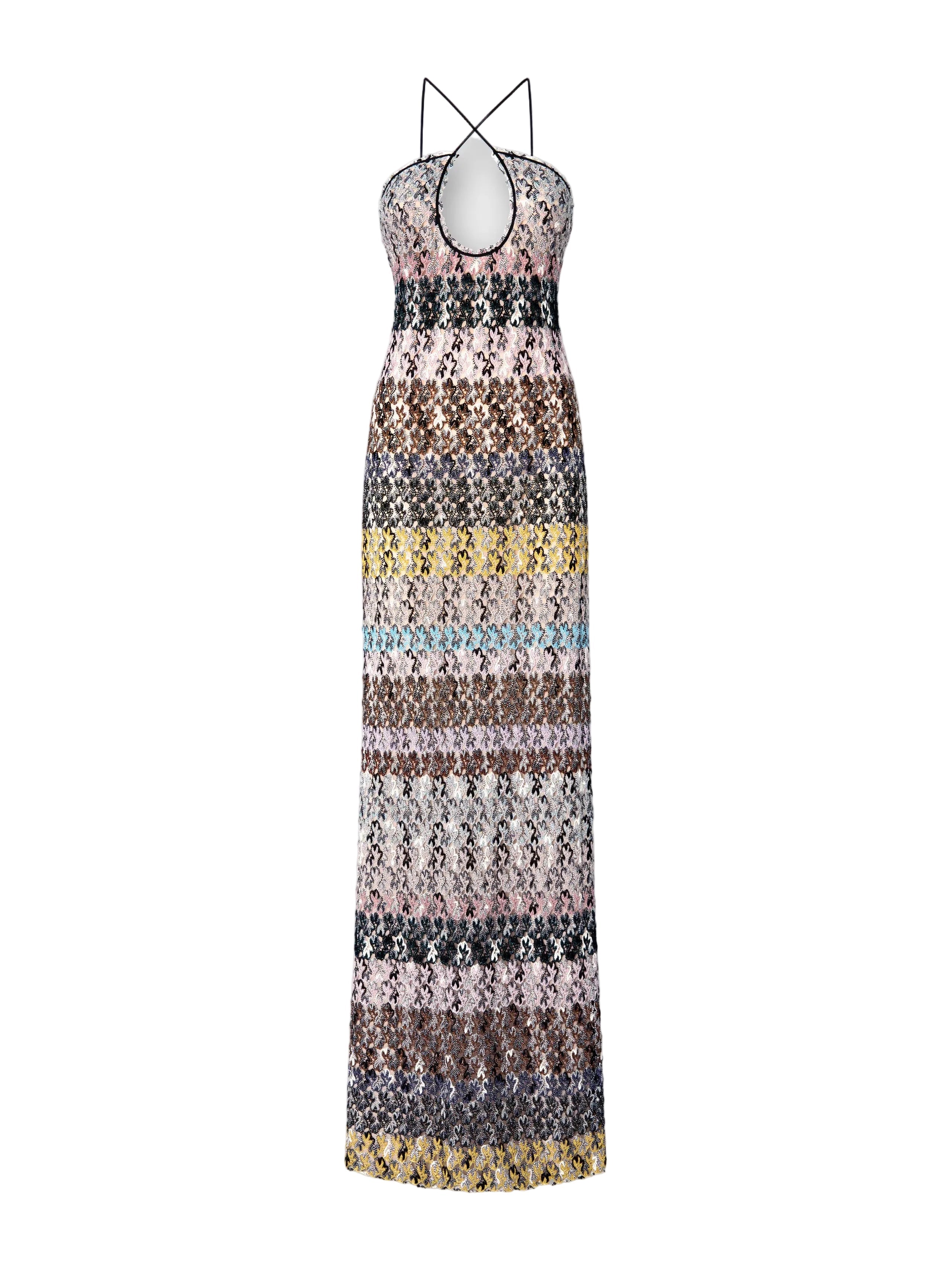 Missoni Long Dress with Embroidered Lace