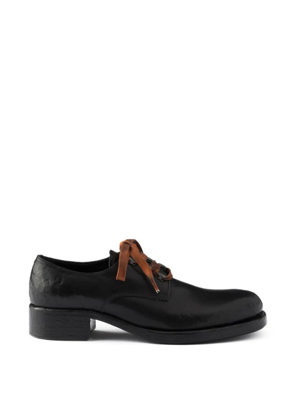 Antiqued leather lace-up shoes
