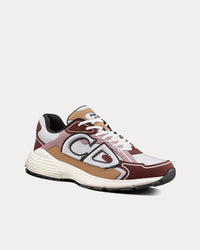 B30 White Mesh and Brown and Beige Technical Fabric Low Top Sneakers