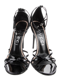 Gucci Double G Logo Patent Leather Sandals