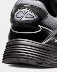 B30 Light Gray Technical Mesh and Black Brilliant-Finish Technical Fabric Low Top Sneakers