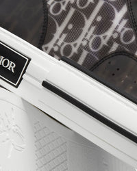 B23 Black and White Dior Oblique Canvas High Top Sneakers