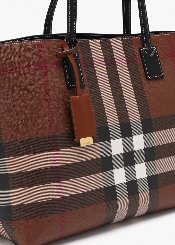 Medium Check Pattern Tote Bag