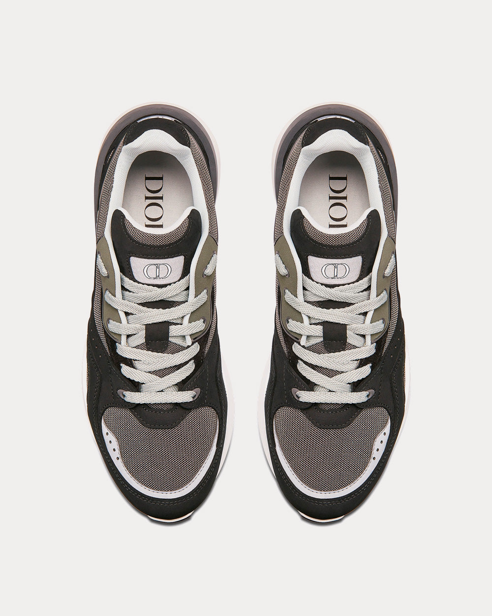 B29 Gray Technical Mesh, Black Suede and Smooth Calfskin Low Top Sneakers