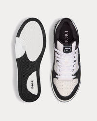 B57 Black and White Smooth Calfskin with Beige and Black Dior Oblique Jacquard Mid Top Sneakers