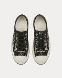 Walk'n'Dior Gray Mizza Embroidered Cotton and Metallic Thread Low Top Sneakers