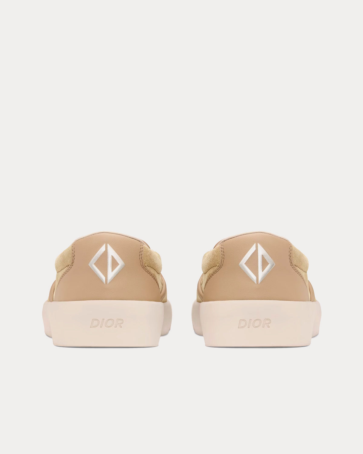B101 Beige Suede and Smooth Calfskin Slip On Sneakers