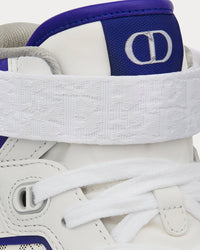 B27 White and Purple Smooth Calfskin with White Dior Oblique Galaxy Leather High Top Sneakers
