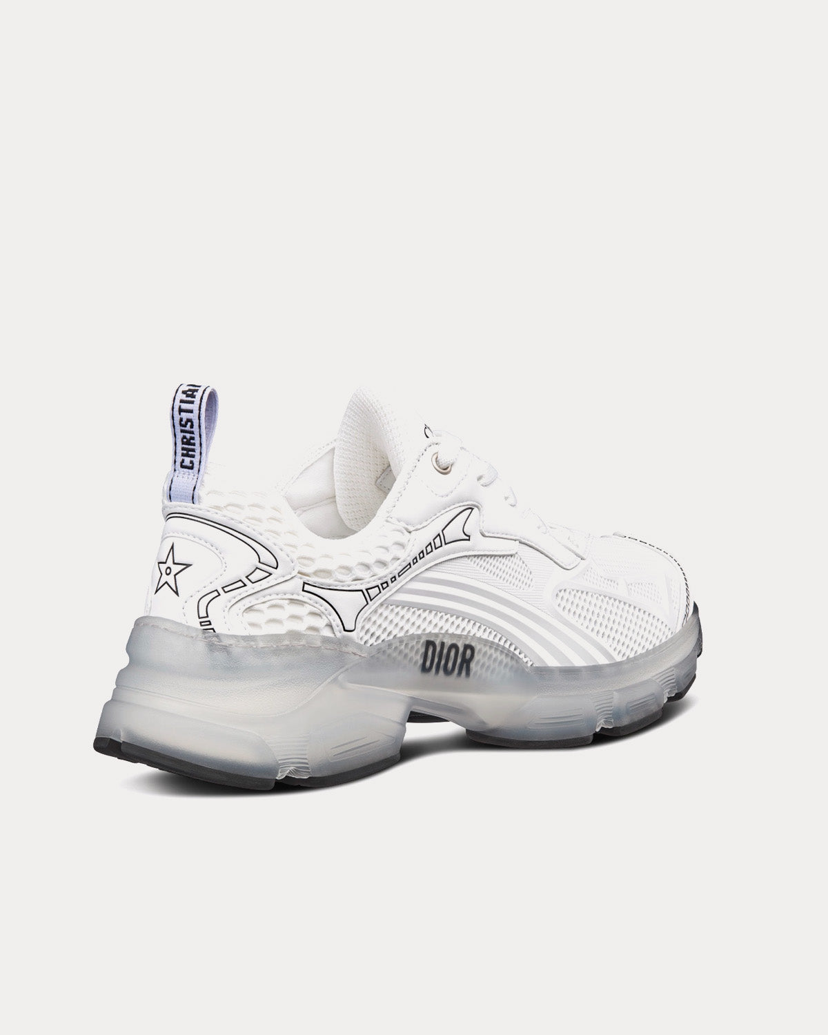 Vibe White Technical Fabric, Mesh and Rubber Low Top Sneakers