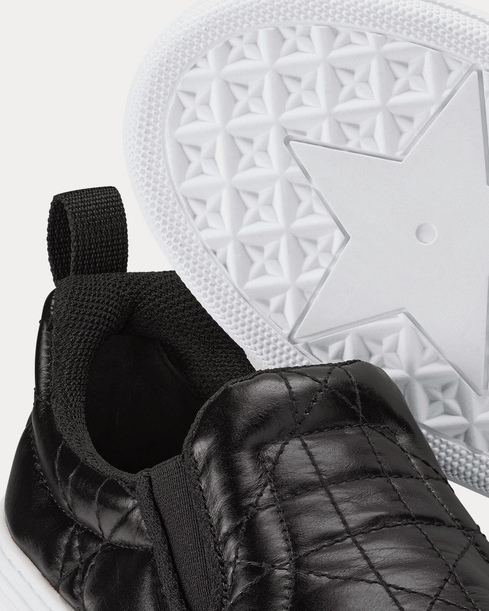 Solar Black Quilted Cannage Calfskin Slip On Sneakers