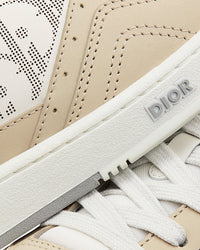 B27 Cream Nubuck Calfskin and White Dior Oblique Galaxy Leather Low Top Sneakers