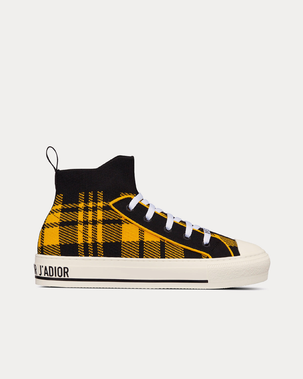 Walk'n'Dior Yellow and Black Check'n'Dior Technical Mesh High Top Sneakers