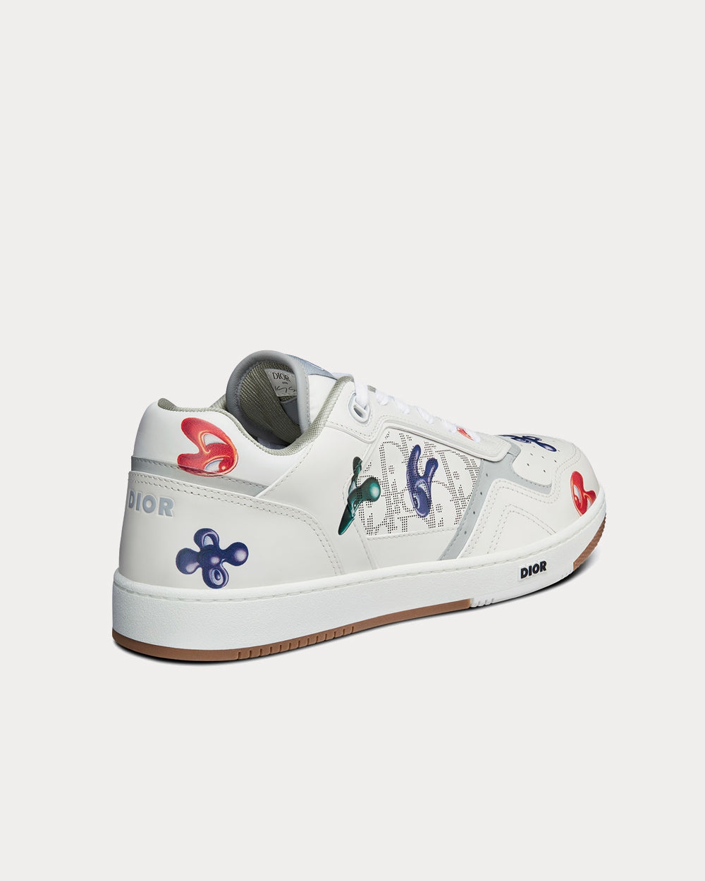 B27 White Smooth Calfskin with Printed Motif Low Top Sneakers