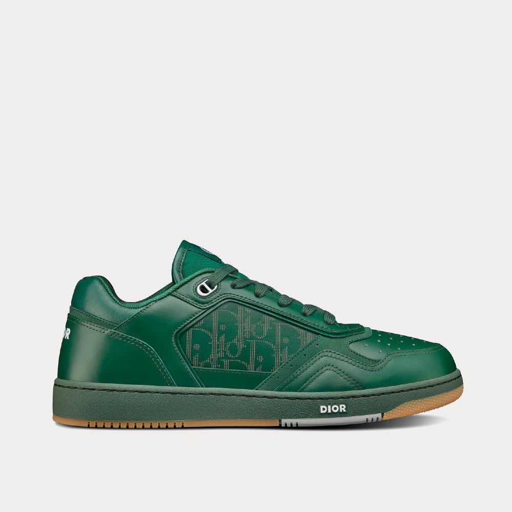 World Tour B27 Green Dior Oblique Galaxy Leather with Smooth Calfskin and Suede Low Top Sneakers