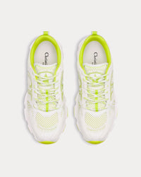 Miss Dior Chrono Mesh & Leather-Effect Panels White / Lime Green Low Top Sneakers