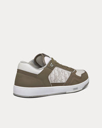 B27 Olive Nubuck Calfskin with White Dior Oblique Galaxy Leather Low Top Sneakers