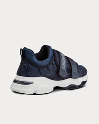 D-Wander Denim Blue Camouflage Technical Fabric Low Top Sneakers