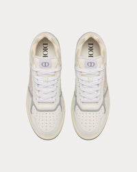 B27 White Smooth Calfskin and Off-White Dior Oblique Jacquard Low Top Sneakers