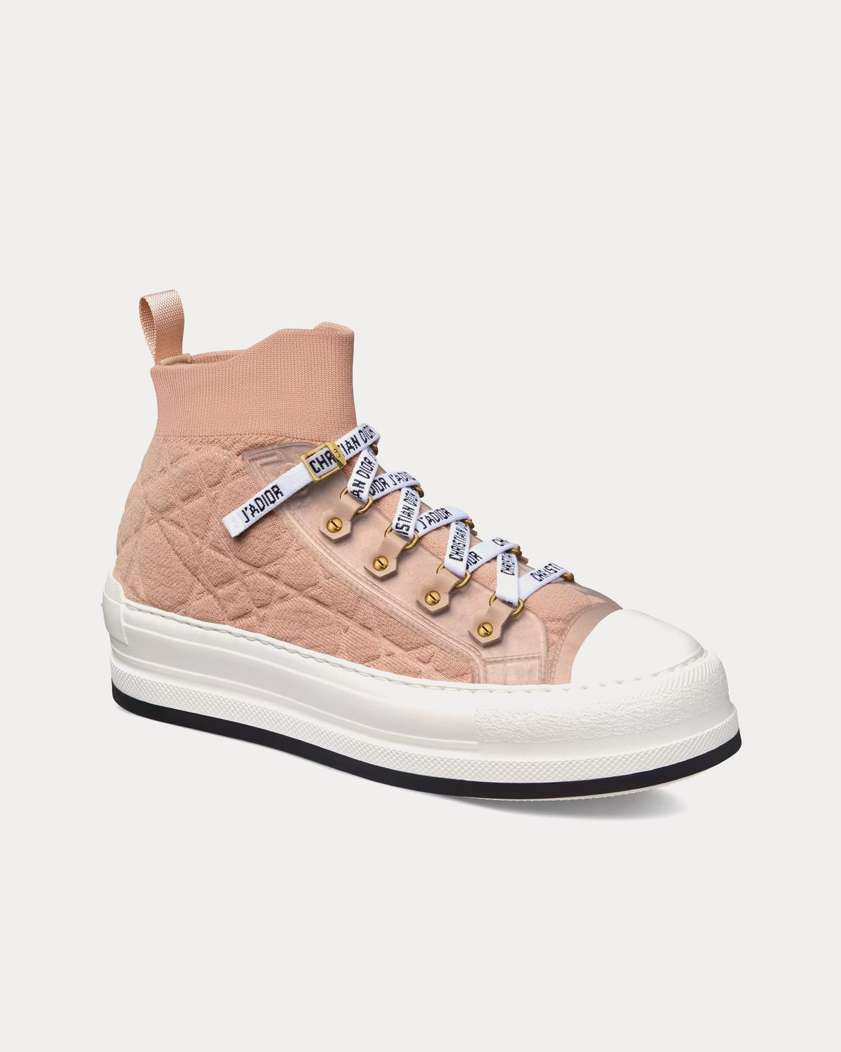 Walk'n'Dior Platform Nude Macrocannage Technical Mesh High Top Sneakers