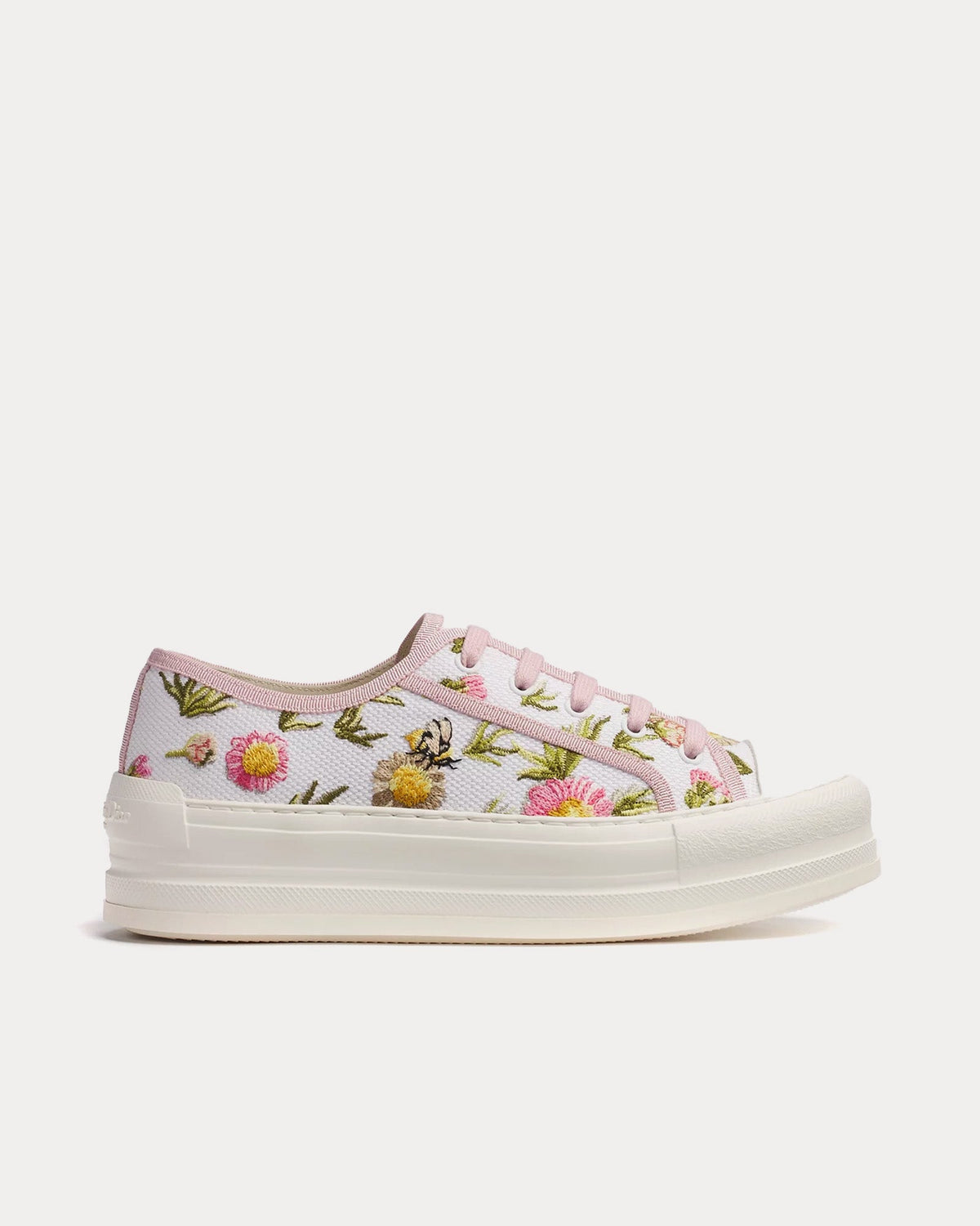 Walk'n'Dior Platform  Daisy Garden Motif White / Pink Low Top Sneakers