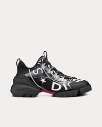D-Connect Black Technical Fabric with Dior Union Print Low Top Sneakers
