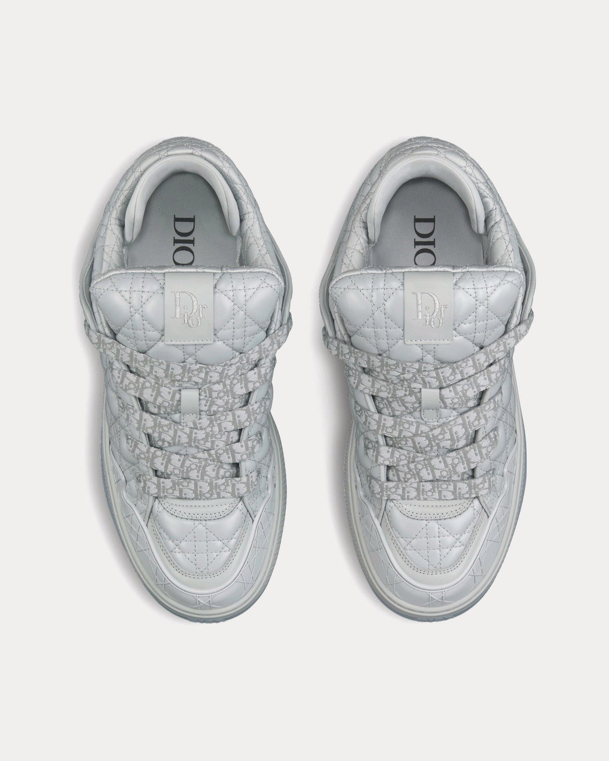 B9S Skater Limited And Numbered Edition Gray Cannage Kumo Leather Low Top Sneakers