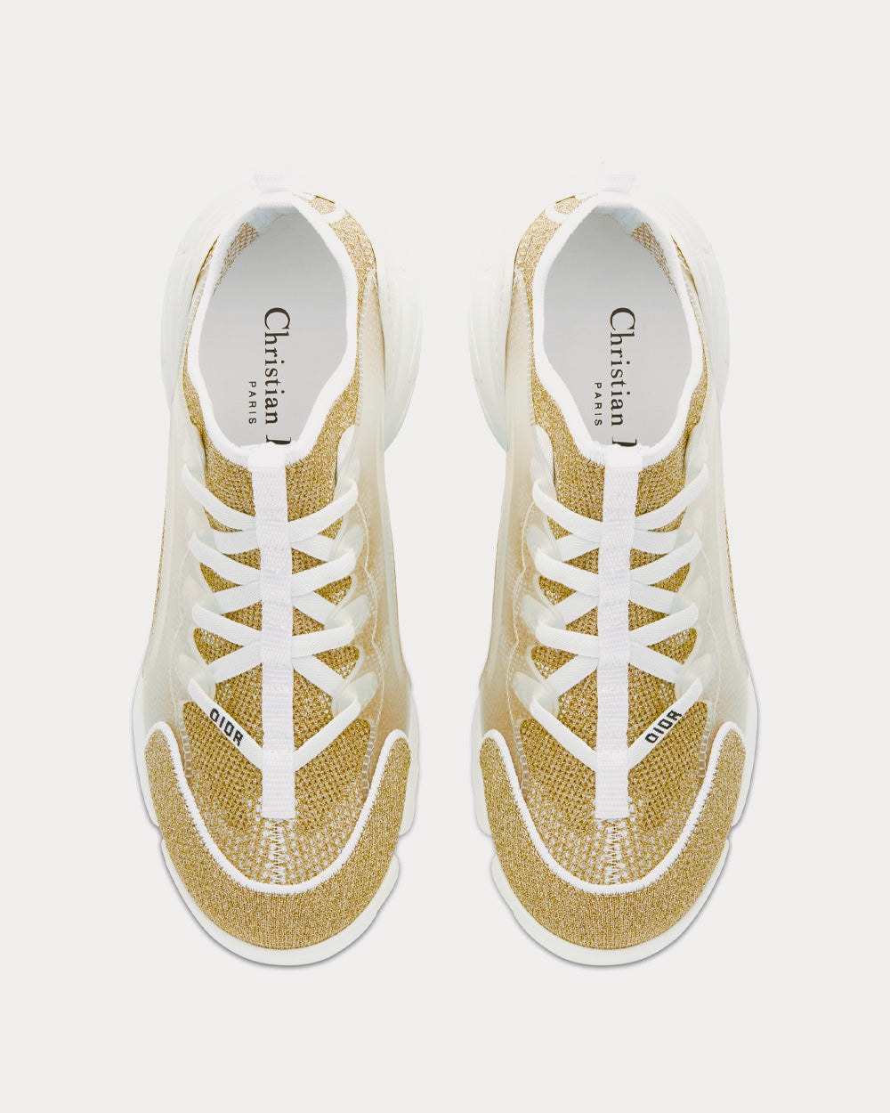 D-Connect Gold-Tone Laminated Mesh High Top Sneakers