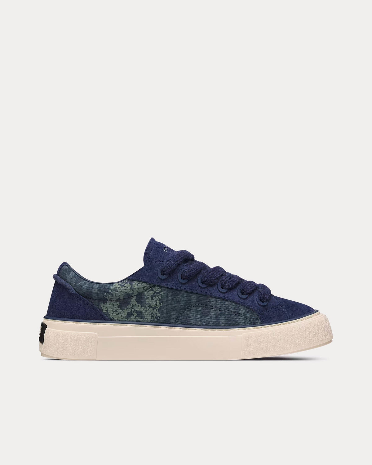 Dior Tears B33 Blue Dior Oblique Denim and Peace Sign Dior Tears and Navy Blue Suede Low Top Sneakers