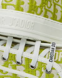 Walk'n'Dior Lime Dior Oblique Embroidered Cotton Low Top Sneakers
