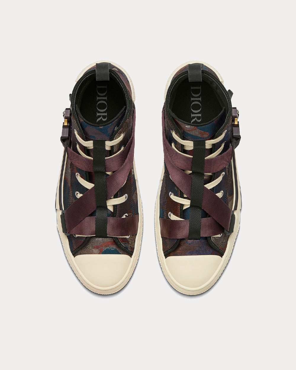 B23 Brown Camouflage Jacquard High Top Sneakers