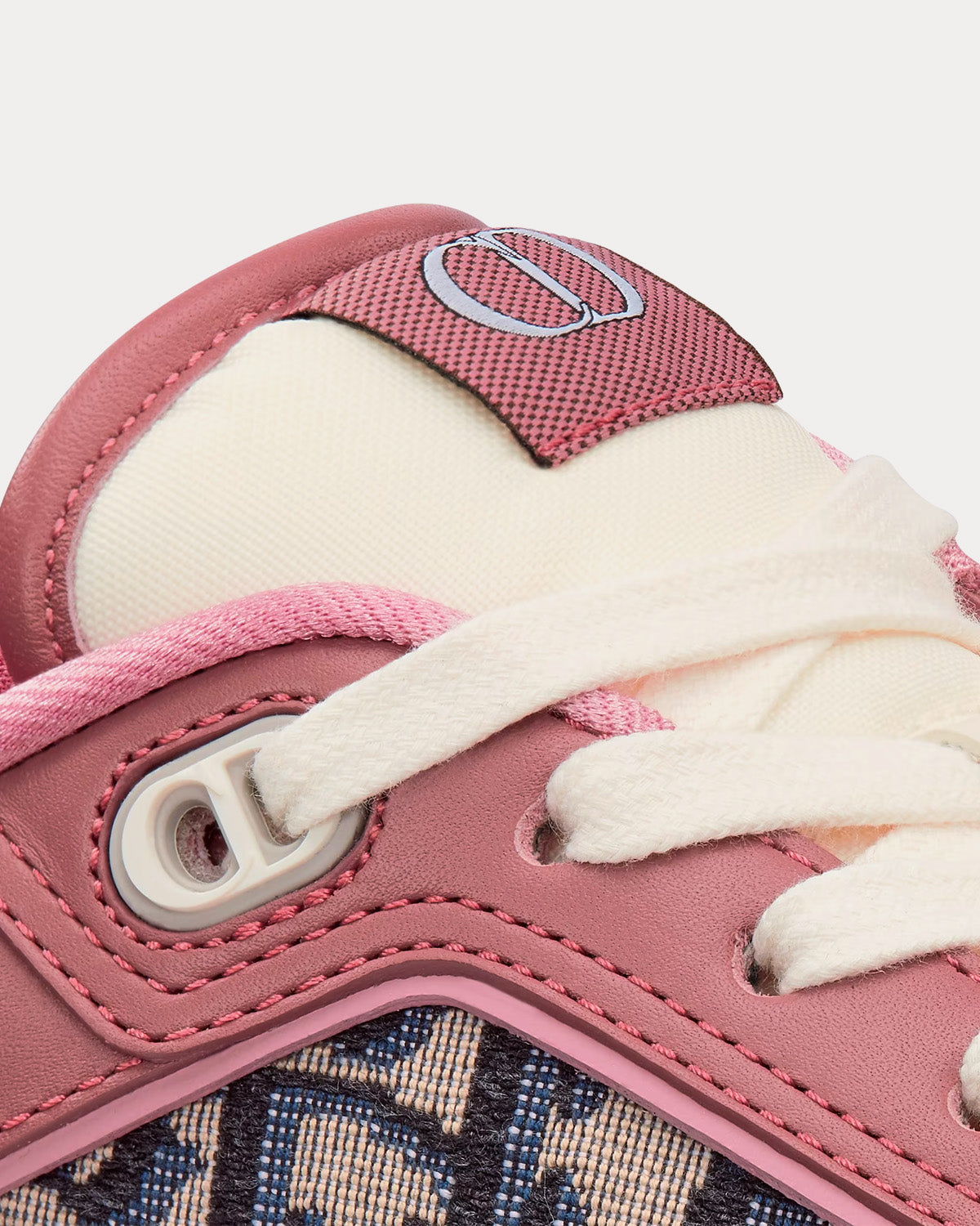 B27 Smooth Calfskin with Dior Oblique Jacquard Pink / Cream Low Top Sneakers