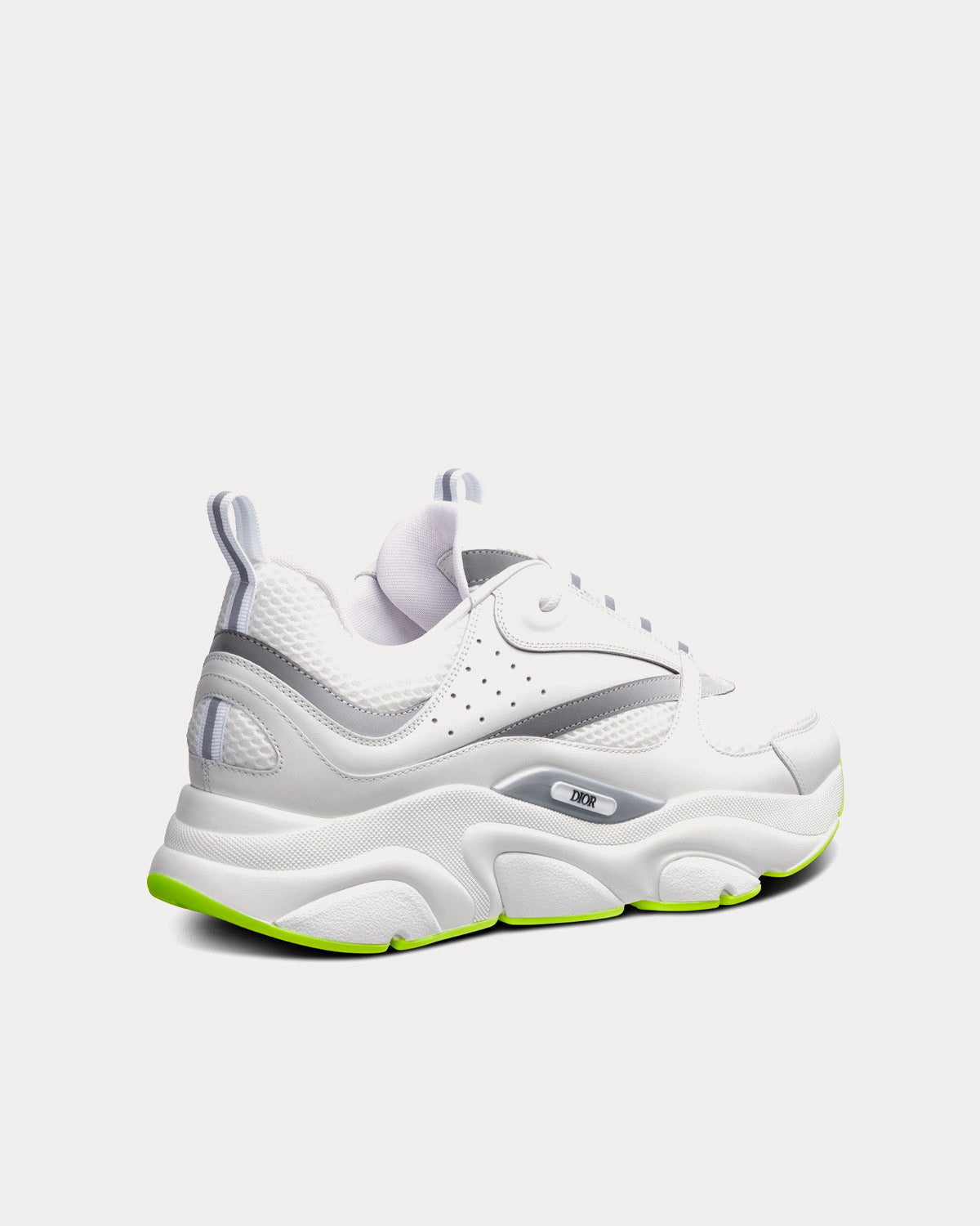 B22 White Technical Mesh and Smooth Calfskin Low Top Sneakers