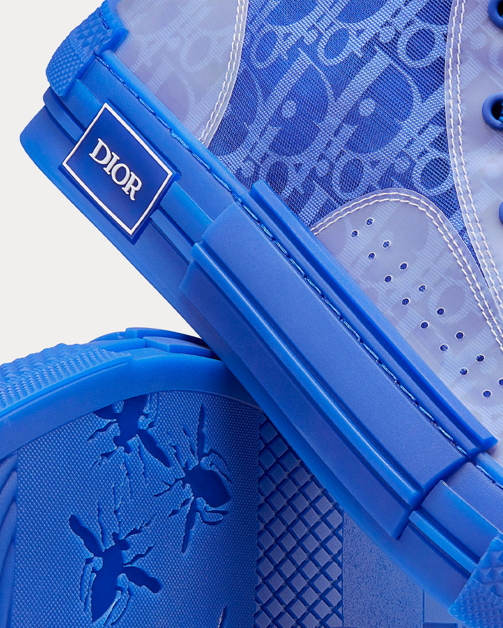 B23 Blue Dior Oblique Canvas High Top Sneakers