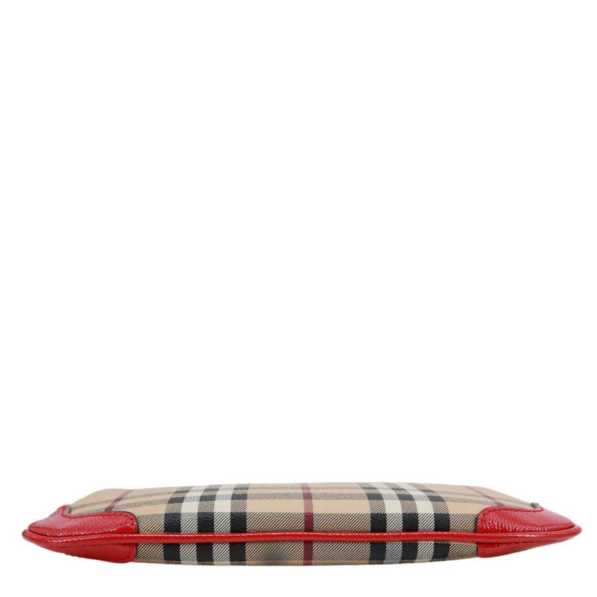 BURBERRY Peyton Small Haymarket Check Canvas Crossbody Clutch Military Red