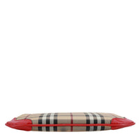 BURBERRY Peyton Small Haymarket Check Canvas Crossbody Clutch Military Red