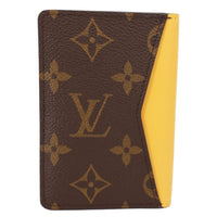 LOUIS VUITTON Pocket Organizer Monogram Macassar Canvas Wallet Safran Yellow