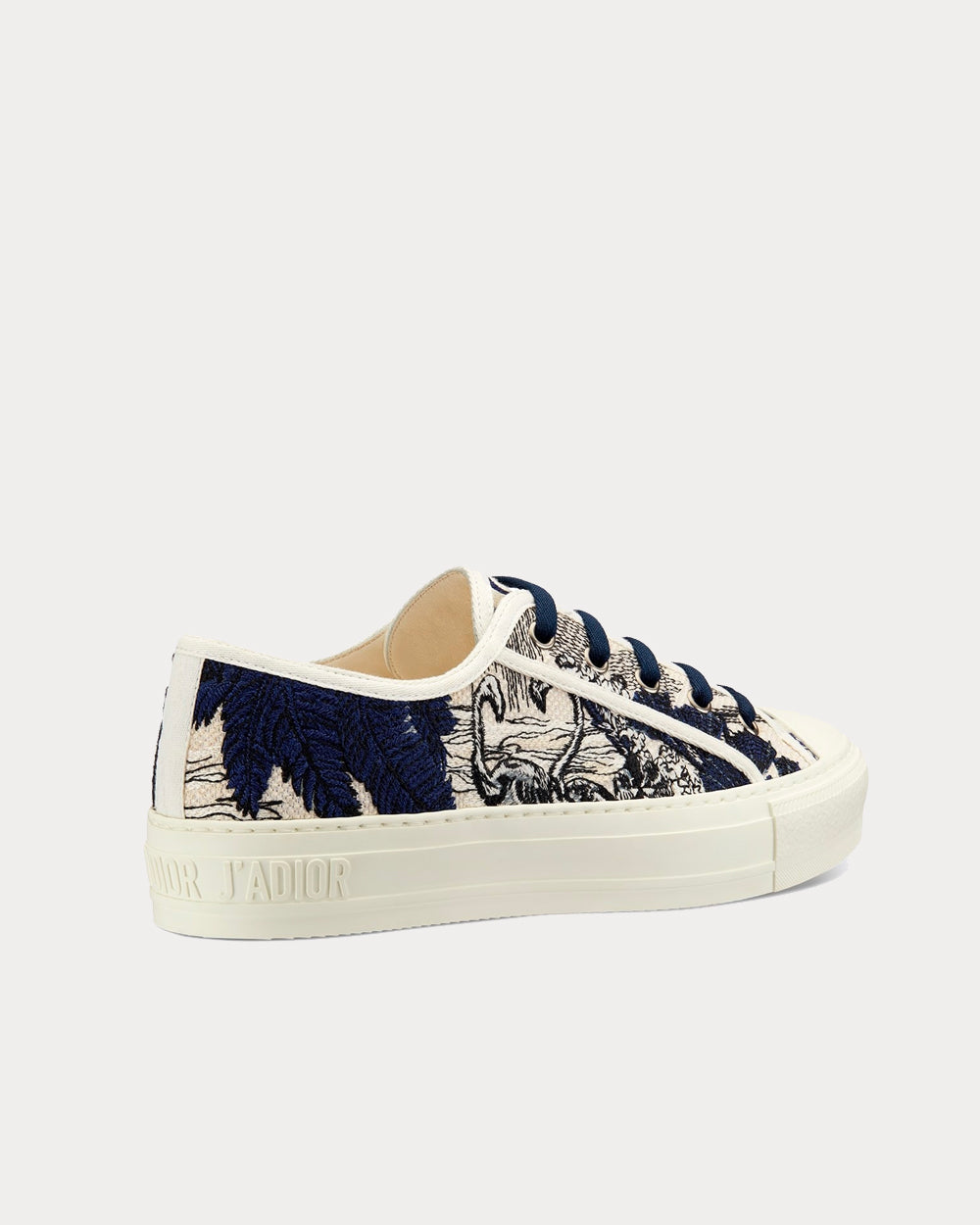 Walk'n'Dior Blue and Off-White Toile de Jouy Embroidered Cotton Low Top Sneakers