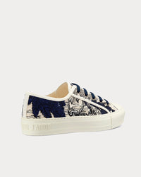 Walk'n'Dior Blue and Off-White Toile de Jouy Embroidered Cotton Low Top Sneakers