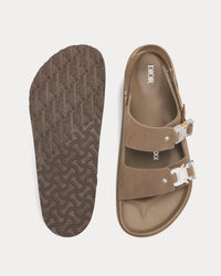 Milano Khaki Nubuck Calfskin Sandals