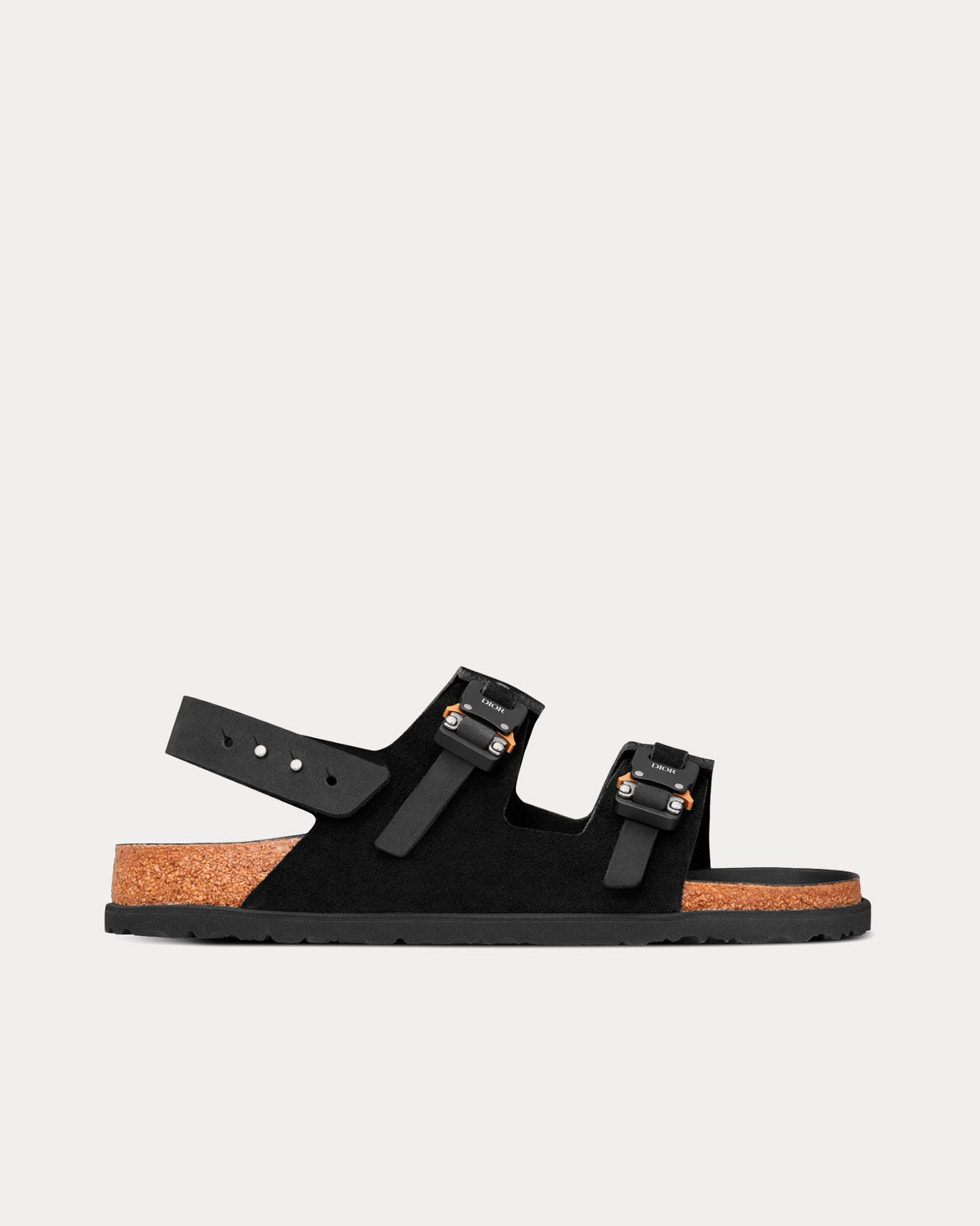 Milano Black Nubuck Calfskin Sandals