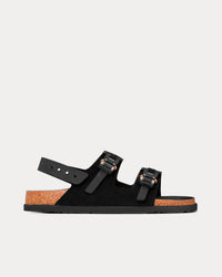 Milano Black Nubuck Calfskin Sandals
