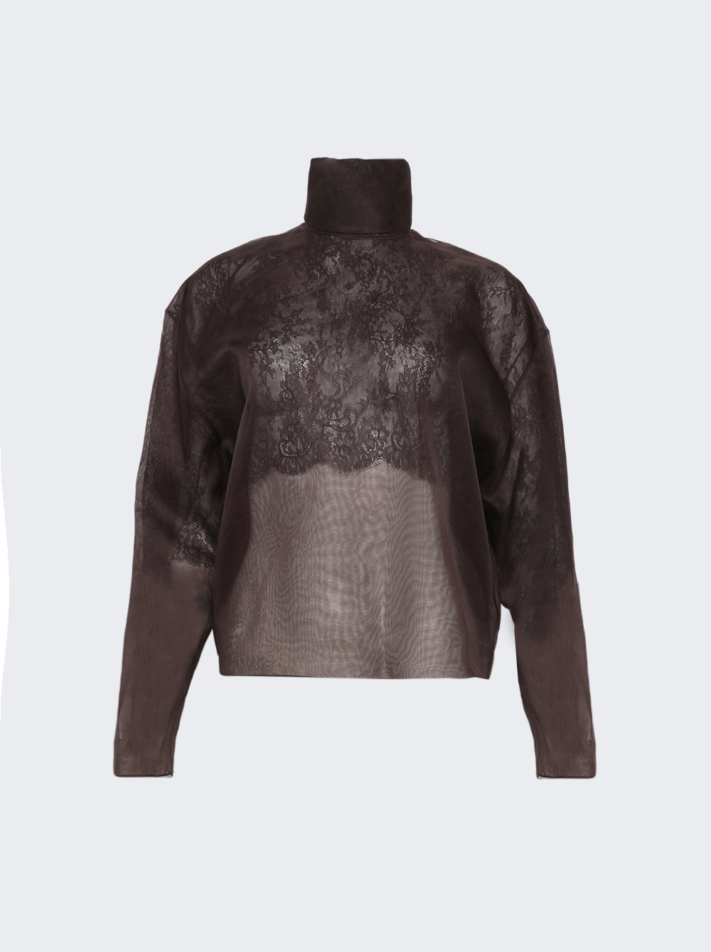Organza And Lace Top Moka