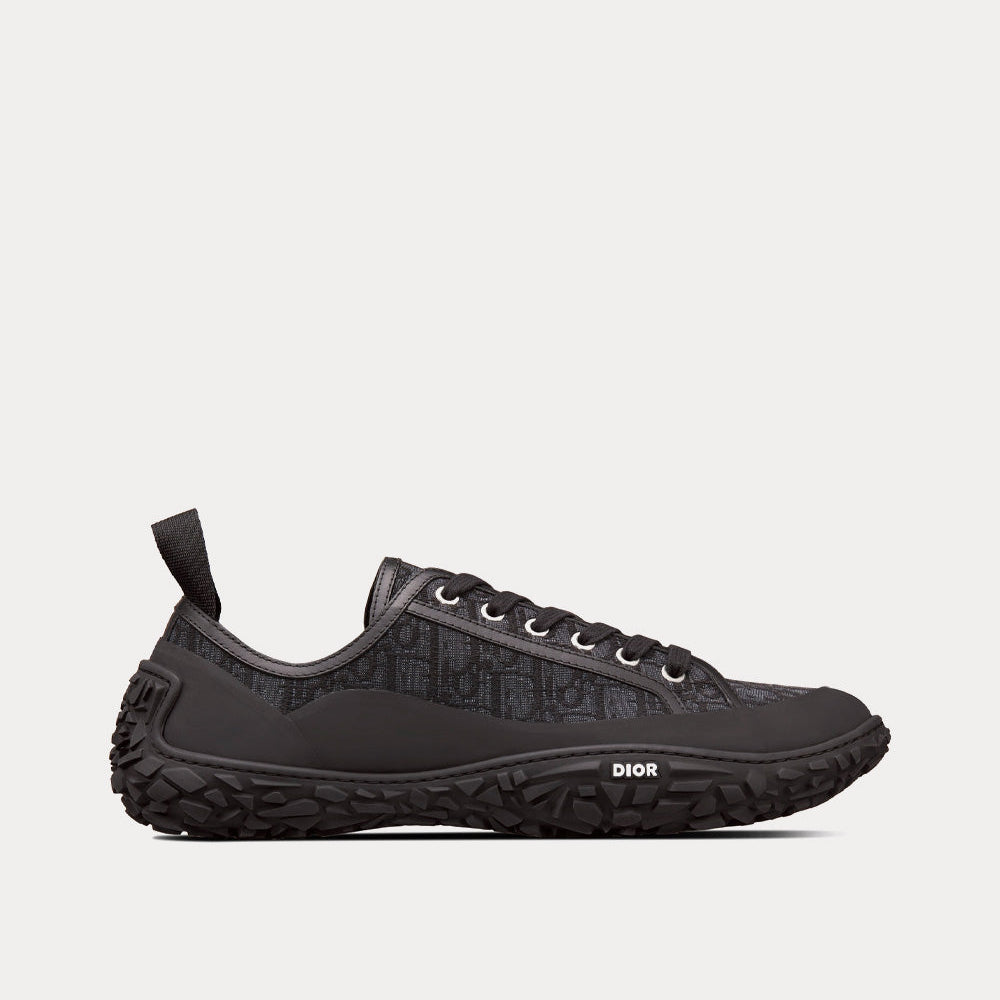 B28 Black Dior Oblique Jacquard and Rubber Low Top Sneakers