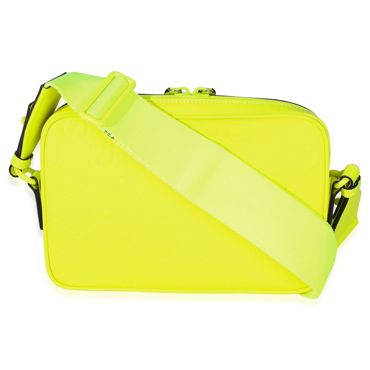 Vibrant Fluorescent Yellow Monogram Crossbody Bag