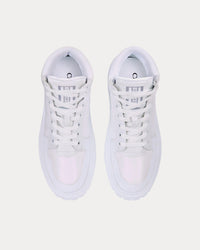 D-Player Quilted Nylon White High Top Sneakers