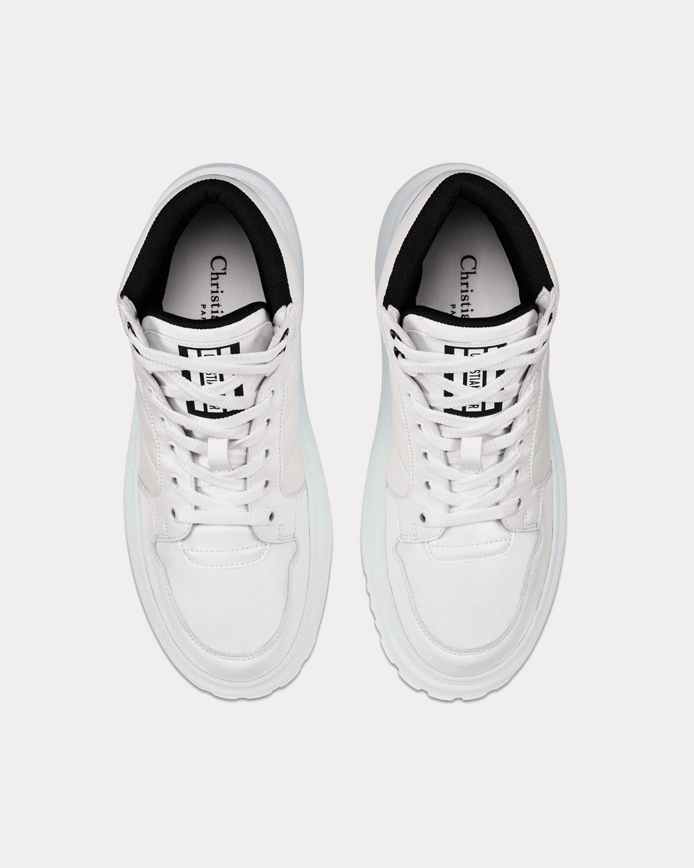 D-Player White and Black Quilted Nylon Top Sneakers